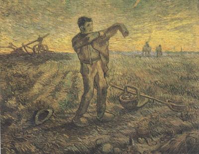Vincent Van Gogh Evening:The End of the Day (nn04) china oil painting image